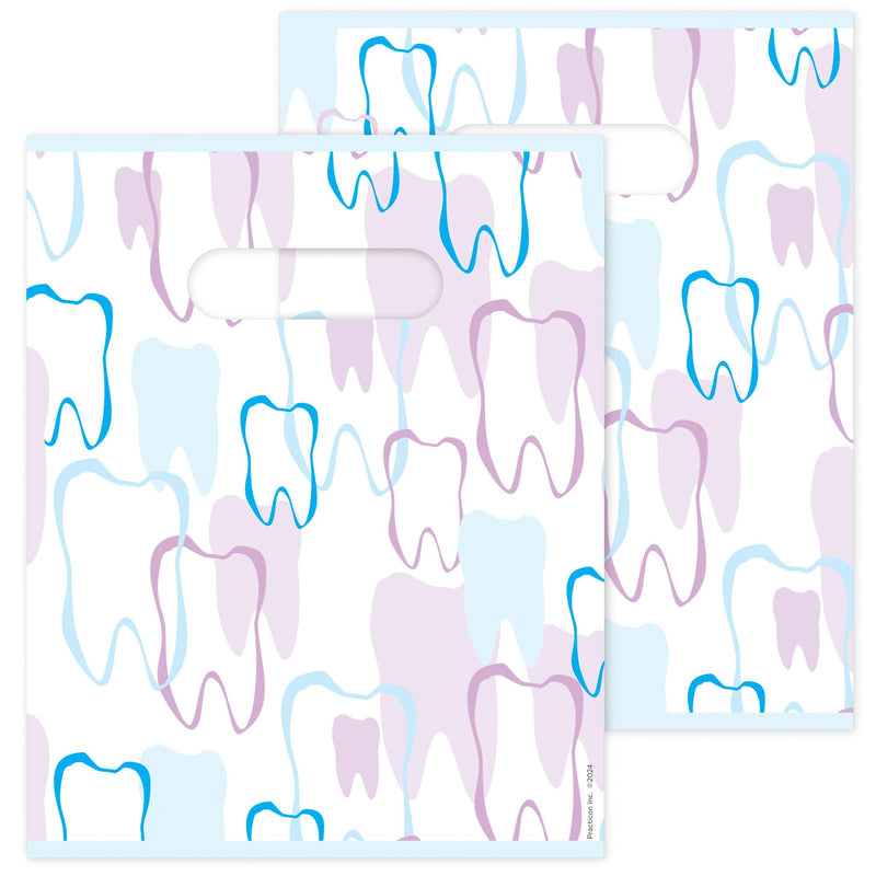 [Australia - AusPower] - Tooth Outline Dental Giveaway Bags, 8" x 10", 100 Pack 8" x 10" 