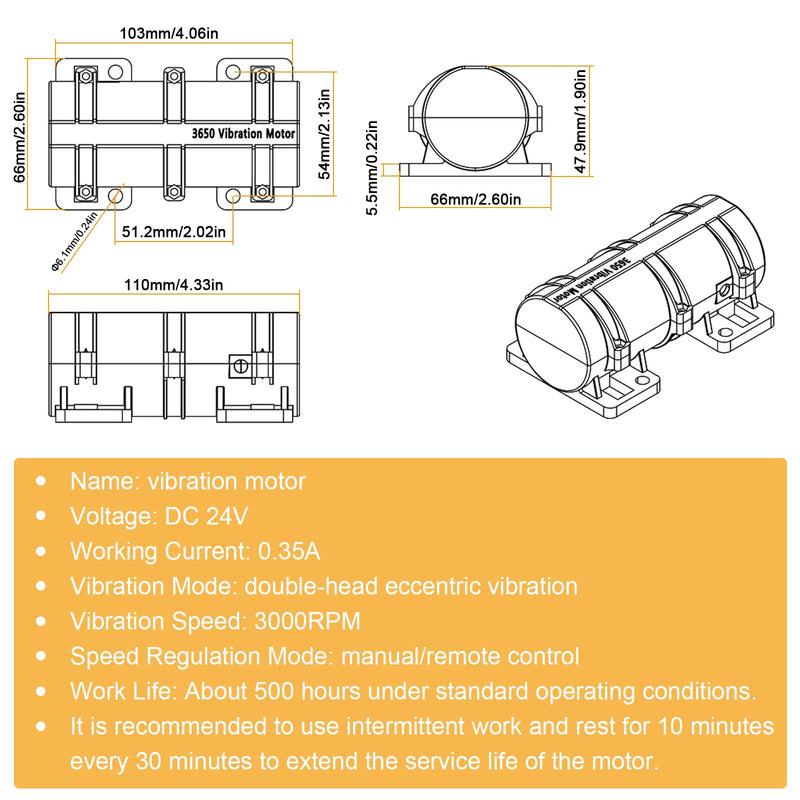 [Australia - AusPower] - DC24V Vibration Motor, 3800RPM Sieve Vibration Motor, Rotary Speed Vibrating Motor for Massage Bed Vibration Alert Chair Medical Instruments, with Adjustable Speed Power Adapter (Speed Adjustable) Speed Adjustable 