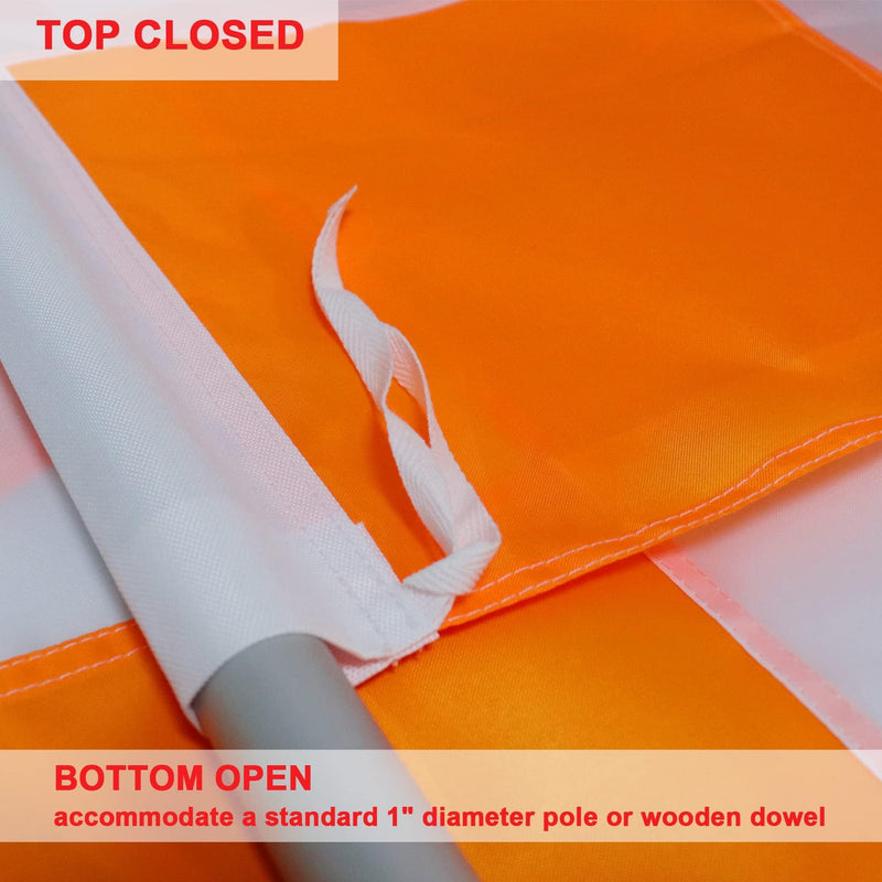 [Australia - AusPower] - Heavy Duty Airport Flag Orange and White 36 x 36 Inch With Rope- Longest Lasting Oxford Nylon 210D | Airfield Vehicle Safety Flags Decoration Gift Yard House Banner Airport-2Pack Orange White 