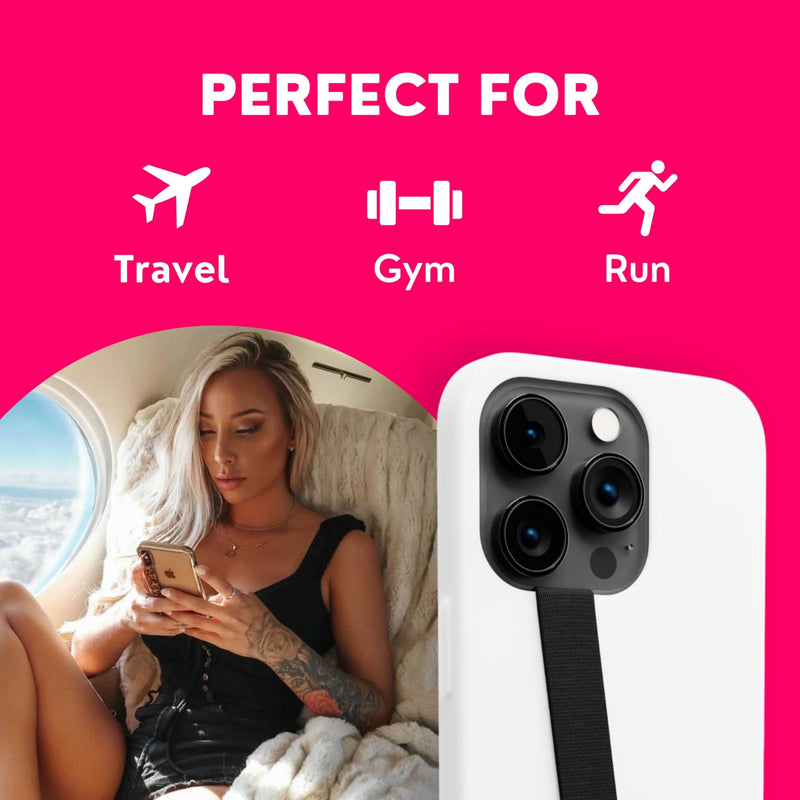 [Australia - AusPower] - Phone Loops: Non-Elastic Phone Grip, Phone Strap, Phone Holder for Hand - Small, Light and Discreet Cell Phone Holder for Hand - Phone Finger Holder Midnight 