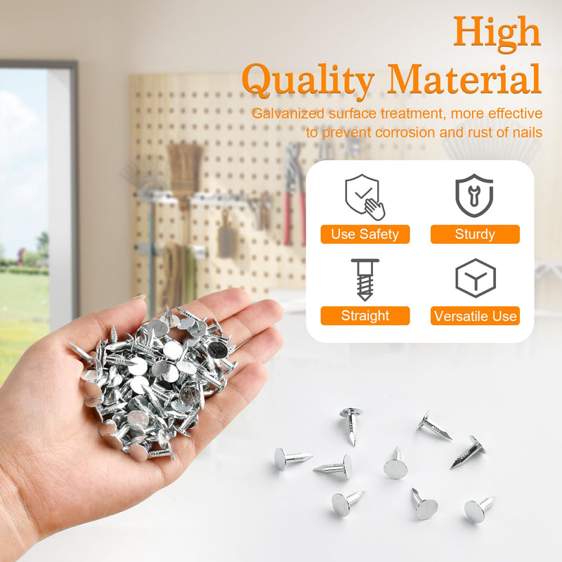 [Australia - AusPower] - 1000 Pcs Steel Roofing Felt Nails, 1/2 Inch Roofing Felt Pins, Flat Head Furniture Nails, Broad Head Pins for Shed Roof Roofing Felt Slate Boards 