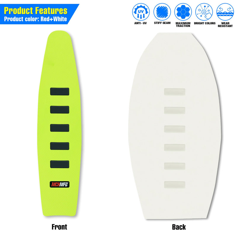 [Australia - AusPower] - Ribbed Seat Cover for SX DRZ XCF RMZ KXF YZF 125 250 300 450 Motorcycle Dirt Bike (Fluorescent-Yellow) Yellow 