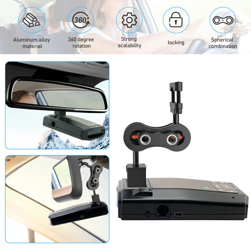 [Australia - AusPower] - Radar Detector Mount, Aluminum Rearview Mirror Rod Radar Bracket, for Escort Max360c, Max 3, IX IXc, Redline EX Beltronics Cobra DualPro GT 360 Radar Detector, with EZ Magnet Connection Base For radar model with Magnetic base connection 