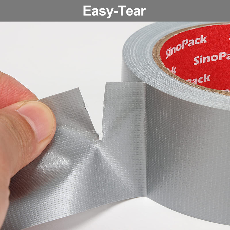 3 Pack Duct Tape Heavy Duty Waterproof No Residue Sliver Duct Tape Total Length 60 Yards x 1.88 Inch x 9Mils,Strong Adhesive Sliver Tape for Indoor Outdoor Repairs Tear by Hand 1.88in x 20y-3Pack