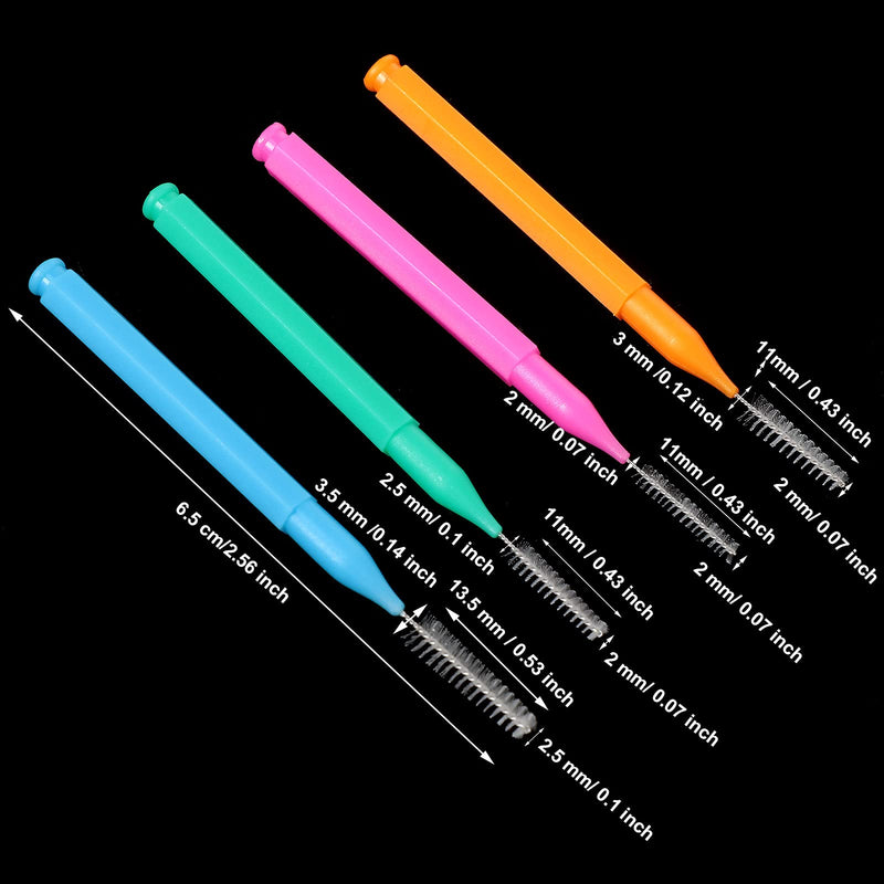[Australia - AusPower] - Patelai 50 Pieces Braces Brush for Cleaner Interdental Brush Toothpick Dental Tooth Flossing Head Oral Dental Hygiene Flosser Toothpick Cleaners Tooth Cleaning Tool (Green, Blue, Pink, Orange) Green, Blue, Pink, Orange 