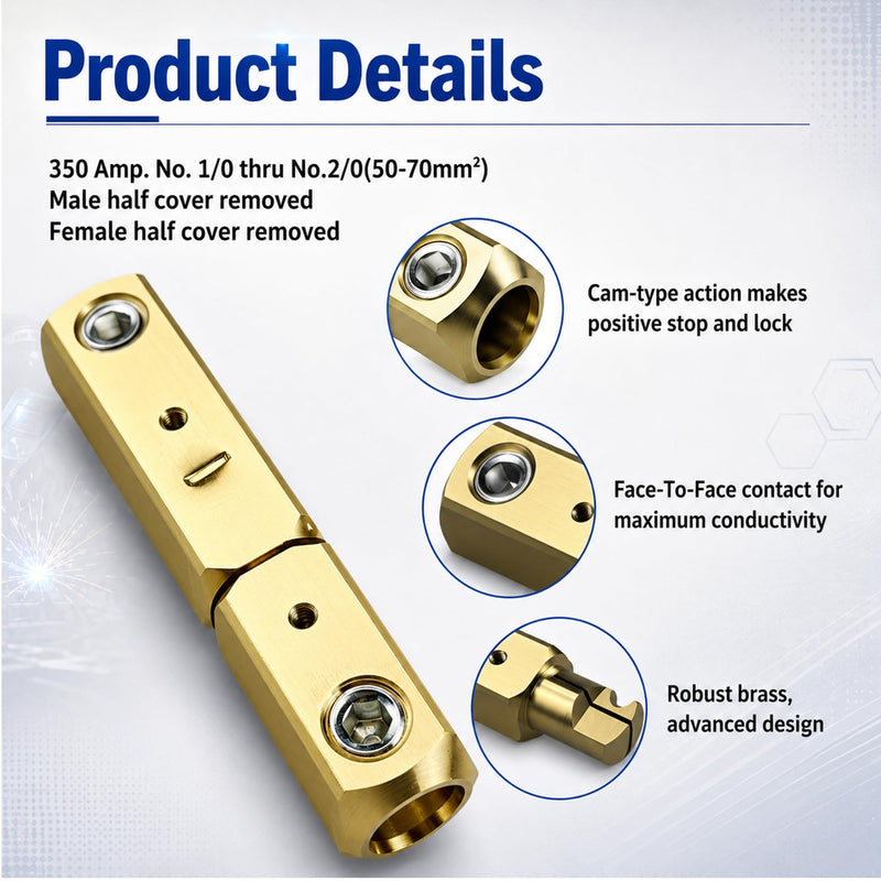 2 Pack LC-40 Welding Leads Quick Connector, Welding Cable Connectors, Male & Female Welding Connectors for Welding Machine Accessories, 1/0 and 2/0 Welding Cable Size Capacity, 350 amps Max Rating