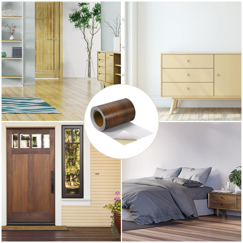 [Australia - AusPower] - uxcell Wood Grain Tape, 4" x33 Ft Self Adhesive Wood Grain Repair Patch for Baseboards, Doors, Floor Repair, Furniture Home Decor Walnut 