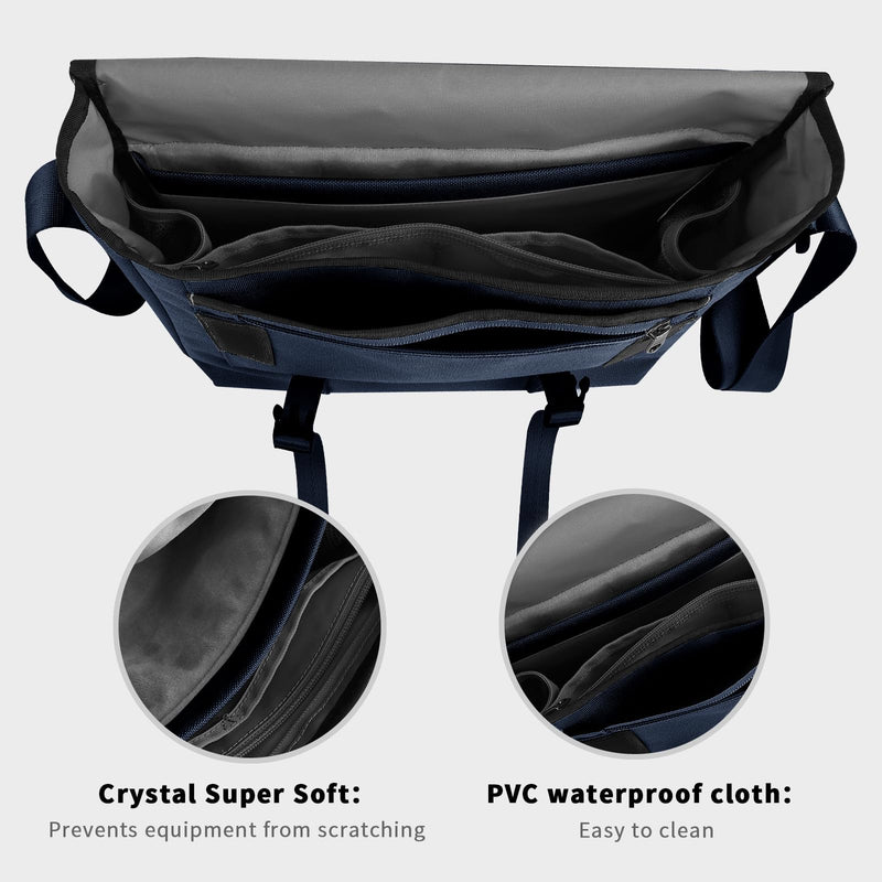 [Australia - AusPower] - SIMTOP Messenger Bag Crossbody Shoulder Bag for Commuters and Travelers Water Resistant Scratch and Wear Cordura YKK Zipper Blue 