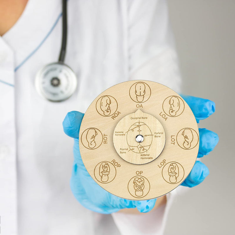 [Australia - AusPower] - Midwife fetal position tool, carved wooden fetal position wheel for student midwife doctor doula (Round) Round 
