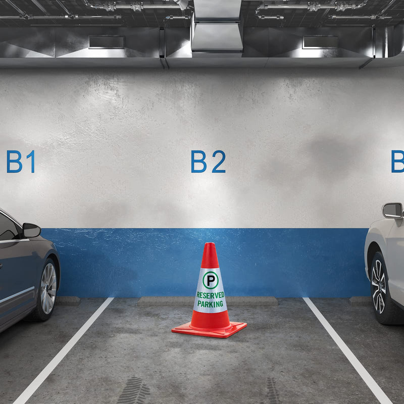 [Australia - AusPower] - Oudain 8 Pack Reserved Parking Cone Sleeve Bright Reflective Reserved Sign 360° High Visible Message Sleeve Reserved Parking Signs for Traffic Safety Cone Driveway Road Commercial Residential Area 