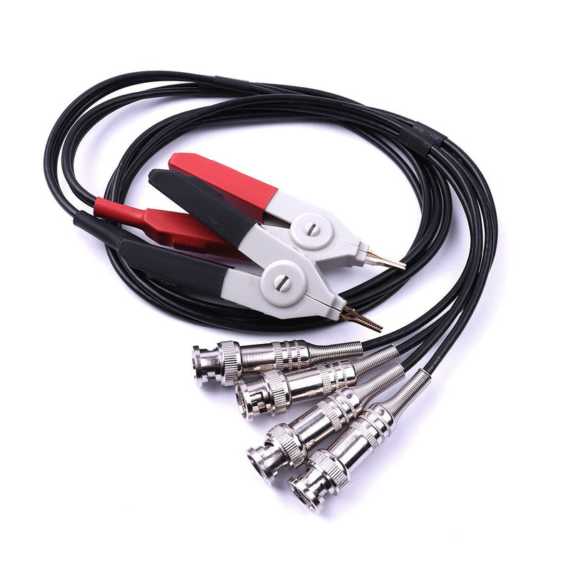 ATOPLEE 2pcs LCR Meter Test Leads Lead Clip Cable Terminal Probe Wires,with 4 BNC Electrician Test Leads Kit,Digital Electrical Test Probes Set for LCR Meter Multimeter (Pack of 2)