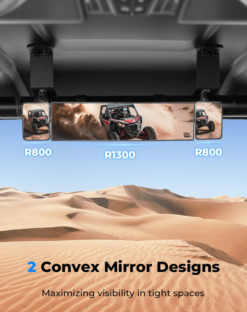 [Australia - AusPower] - KEMIMOTO Large UTV Rear View Mirror 2 Convex Mirror with 1.5"-2" Sturdy Clamp Compatible with Polaris RZR/CFMOTO/Talon/Pioneer/Can-Am X3/Teryx, Multi-Angle Adjustment Quick Install Mirrors 