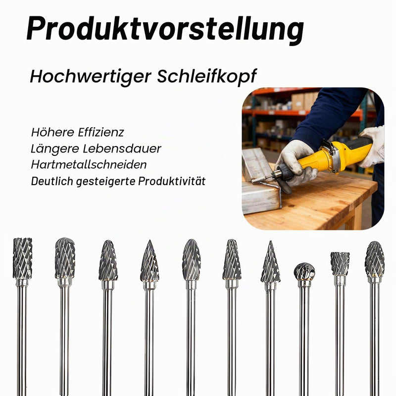 10 Pieces with 1/8 Inch Shank for Wood Carbide Burr Set for Dremel - and Metalworking, Ideal for Carving, Engraving, Drilling and Polishing for DIY Projects Cutter Attachments