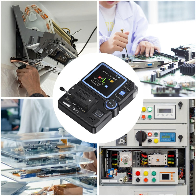 [Australia - AusPower] - Transistor Tester LCR-P1 Transistor Capacitor Tester Multifunctional SMD Electronic Component Tester Diode Triode Zener Diode Resistance Inductance Battery Test LCR Meter MOS PNP NPN ESR Meter 