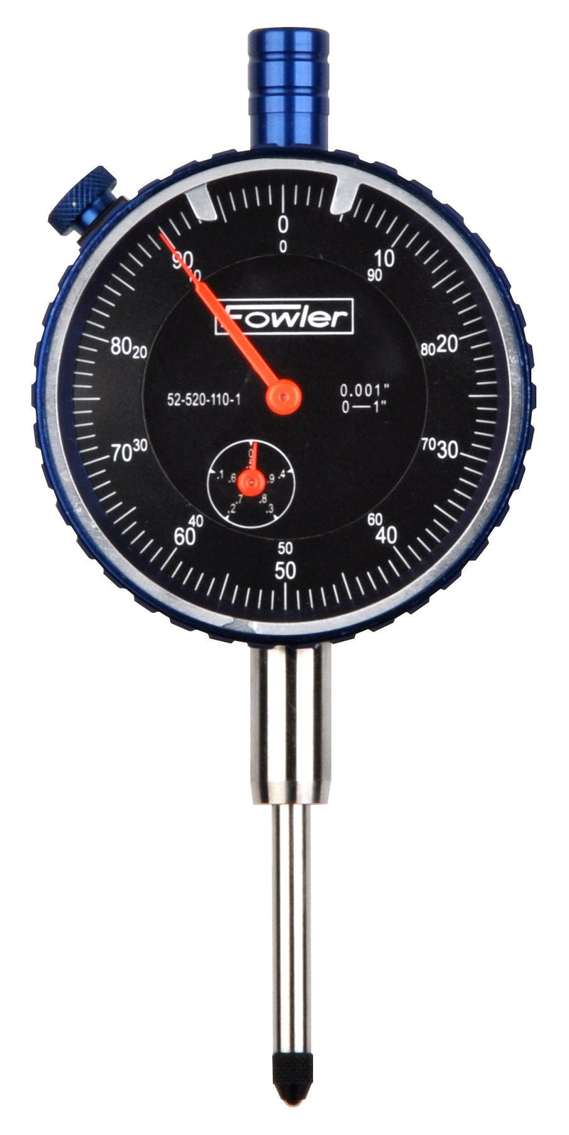 Fowler 52-520-110-1, ADG Dial Indicator with 0-1" Measuring Range (Black) 1" Total Travel Black Face