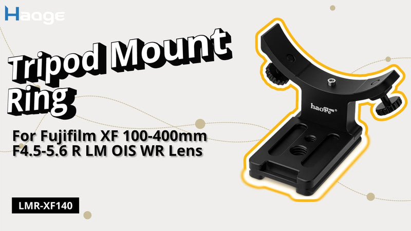 Haoge LMR-XF140 Lens Collar Replacement Foot Tripod Mount Ring for Fujifilm Fuji Fujinon XF 100-400mm F4.5-5.6 R LM OIS WR XF100-400mmF4.5-5.6 Lens Built-in Arca Swiss Type Quick Release Plate