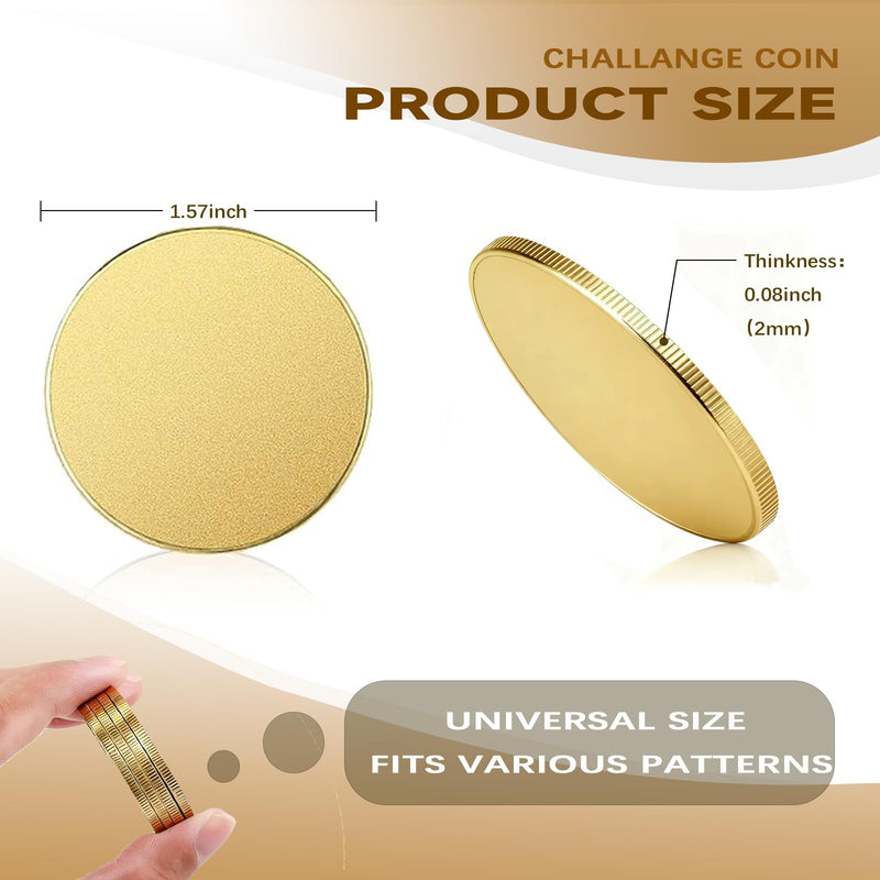 30PCS Brass Coin Blanks 40mm Diameter 2mm Thickness Laser Engravable Coins for DIY Customization Personalized Gifts Challenge Coins Memorial Projects 40mm Dia-30Pcs