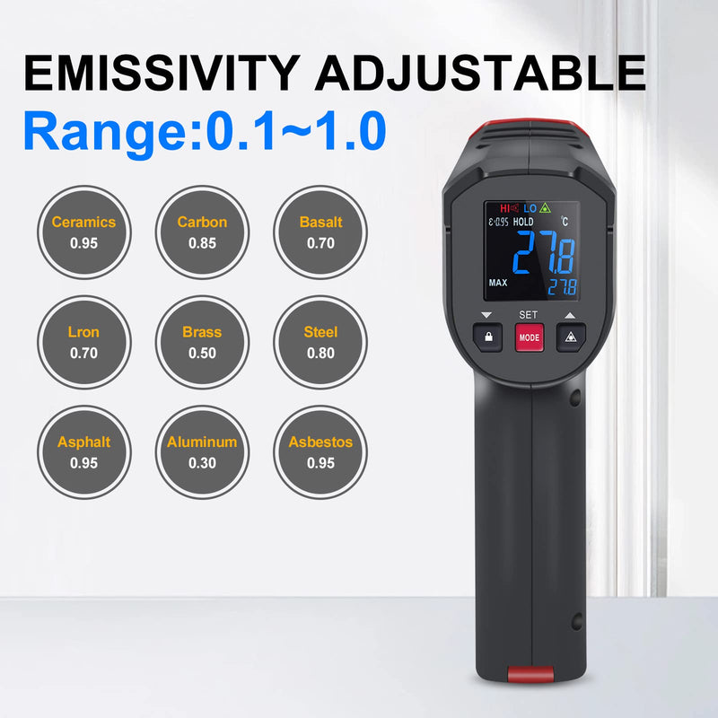 [Australia - AusPower] - UNI-T Infrared ir high Temperature Thermal Gun for Cooking Automotive, -58°F~932°F Non Contact Thermometer Pyrometer for Pizza Oven Griddle Food Meat Surface Laser Temp Gun Gauge UT306C 