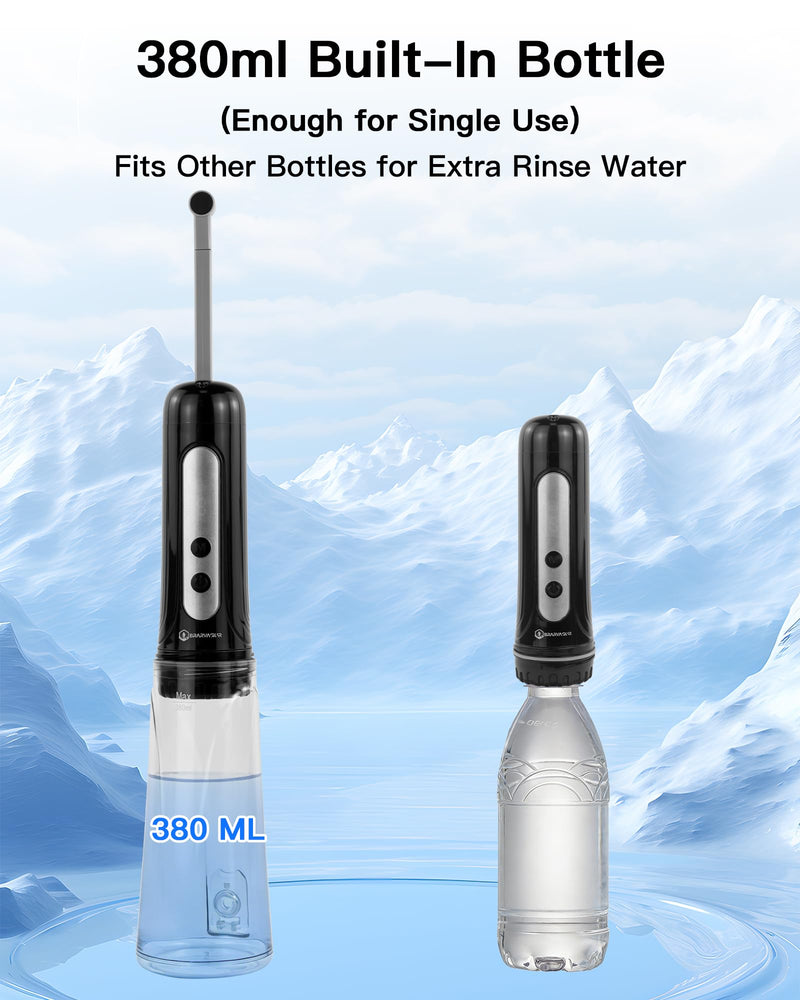 Portable Bidet for Travel, 800mAh Electric Handheld Bidet with 380ml Bottle Black
