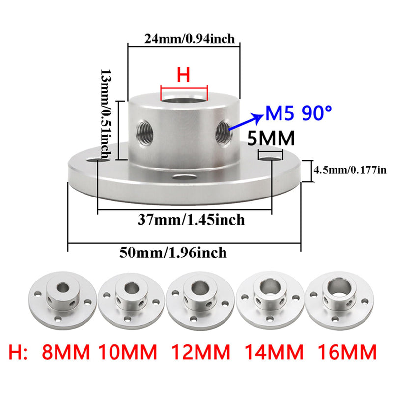 [Australia - AusPower] - 2Pcs 12mm Aluminium Alloy Flange Coupling Connector, Rigid Guide Model Coupler Accessory, Shaft Axis Fittings for DIY RC Model Motors 2 