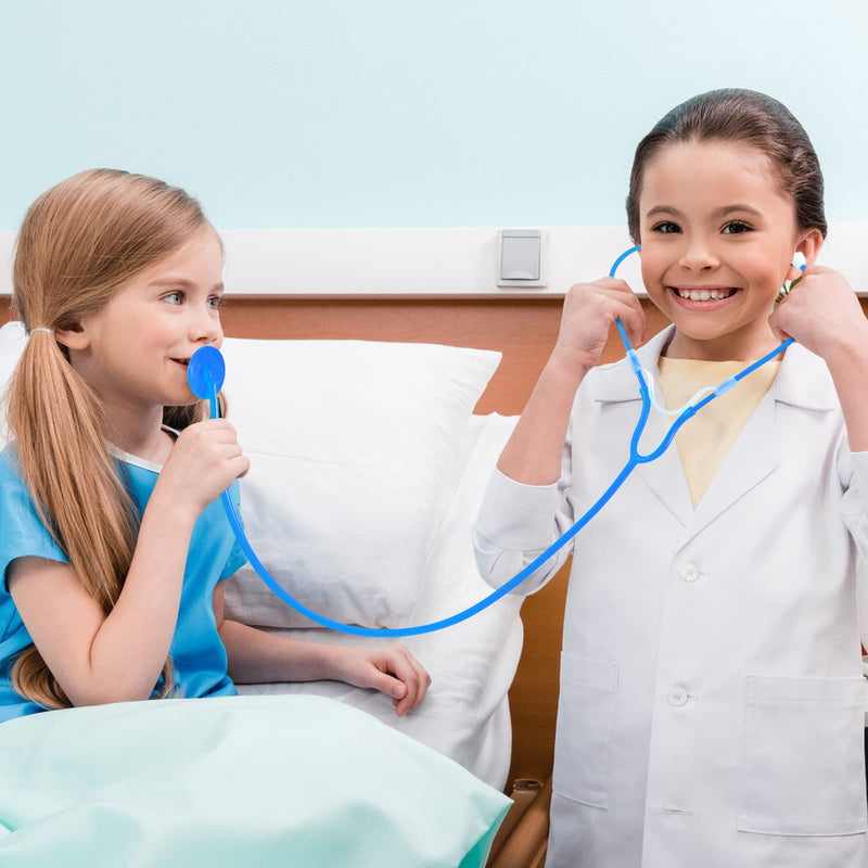 [Australia - AusPower] - Hanaive 30 Pack Kids Stethoscope Toy Disposable Stethoscope Bulk Real Working Nursing Doctor Pretend Game Nurse Costume Accessories for Kids School Career Day Grad Party(Blue) Blue 