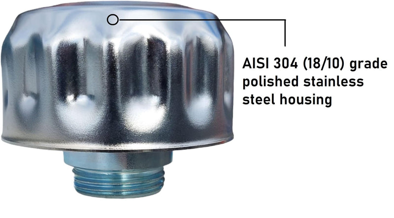 [Australia - AusPower] - Metal Hydraulic Oil Fuel Filler Vent Cap for Storage Tank (with Strainer, BSP 1" Thread, 304 (18/10) Stainless Steel) BSP 1" 