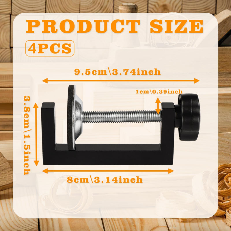 [Australia - AusPower] - 3 Inch C Clamp for Woodworking, Heavy Duty Steel C Clamps, Small C Clamps for Desktop Workpiece Fixing (4 Pcs) 