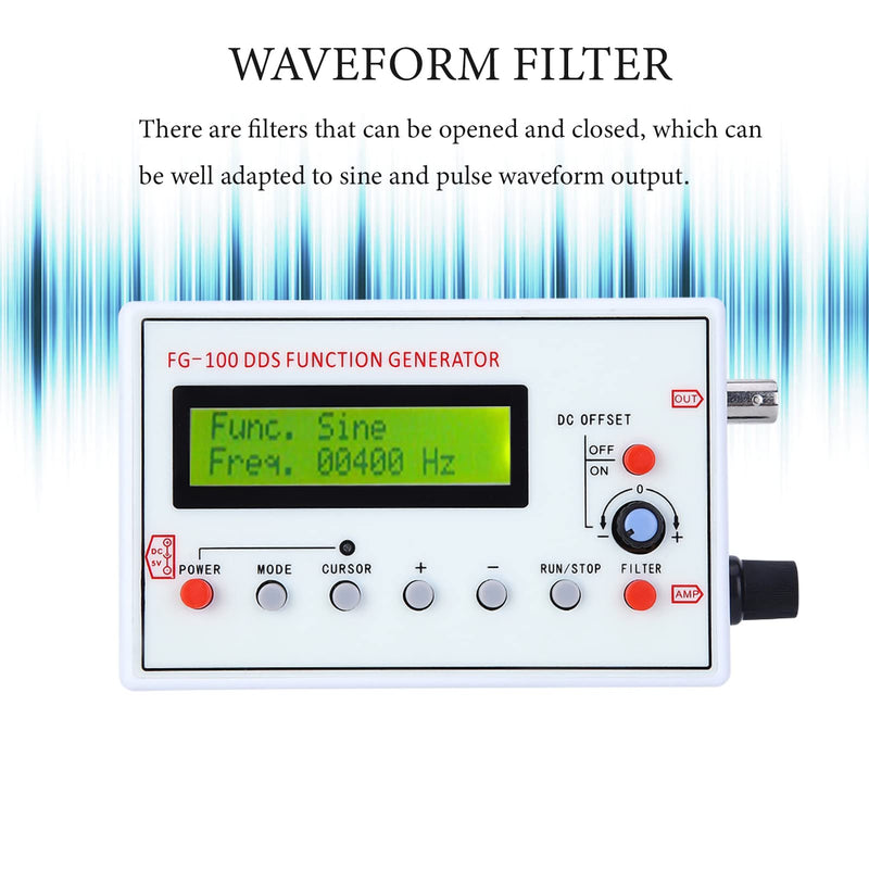 [Australia - AusPower] - FG?100 DDS Function Generator, Sine Frequency 1HZ?500KHz Counter Source Generator Meter Output Sine Square Triangle Forward Sawtooth Wave 