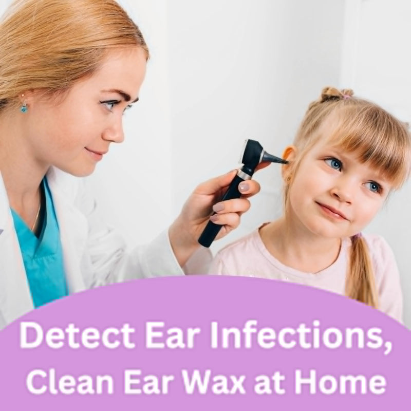 [Australia - AusPower] - Radiance Otoscope with Light German Fiber Optic - Ear Scope with LED Light and Speculum for Ear Examination and Diagnosis - Ideal for Professional and Home Use - Purple Color 