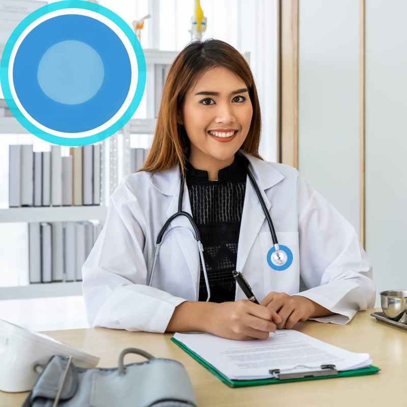 [Australia - AusPower] - POPETPOP 10Pcs Stethoscope Head Covers : Universal Silicone Stethoscope Diaphragm Covers for Doctor Nurse, Easy Installation, 1.77X1.77X0.08inch (Blue) Blue 