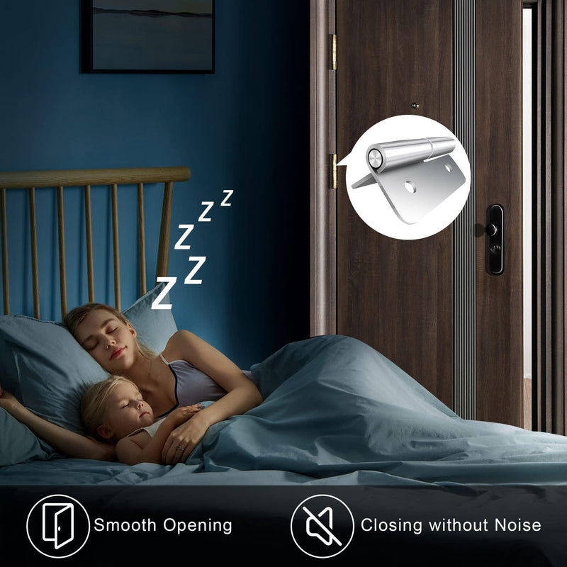 [Australia - AusPower] - 2.5 Inch Lift Off Hinges, 304 Stainless Steel Small Slip Joint Flag Hinges, Removable Hinges for Wooden Metal Doors, Cabinet Doors, Metal Boxes and More (Left Handed, 4 PCS) 2.5 inch-4 Pack Stainless Silver-LEFT HANDED 