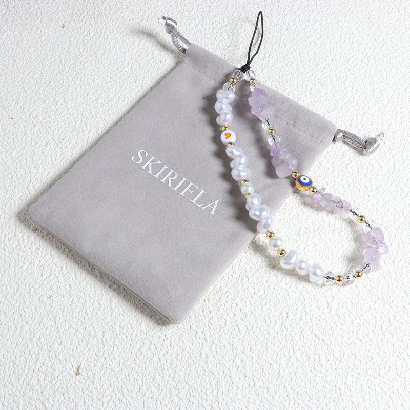 [Australia - AusPower] - Evil Eye Phone Charm Strap Cell Phone Lanyard Phone Charms Strap Beaded Phone Charms Evil Eye Phone Lanyard Crystal Phone Strap Evil Eye Phone Chain Preppy Phone Charm Kawaii Phone Keychain Violet 