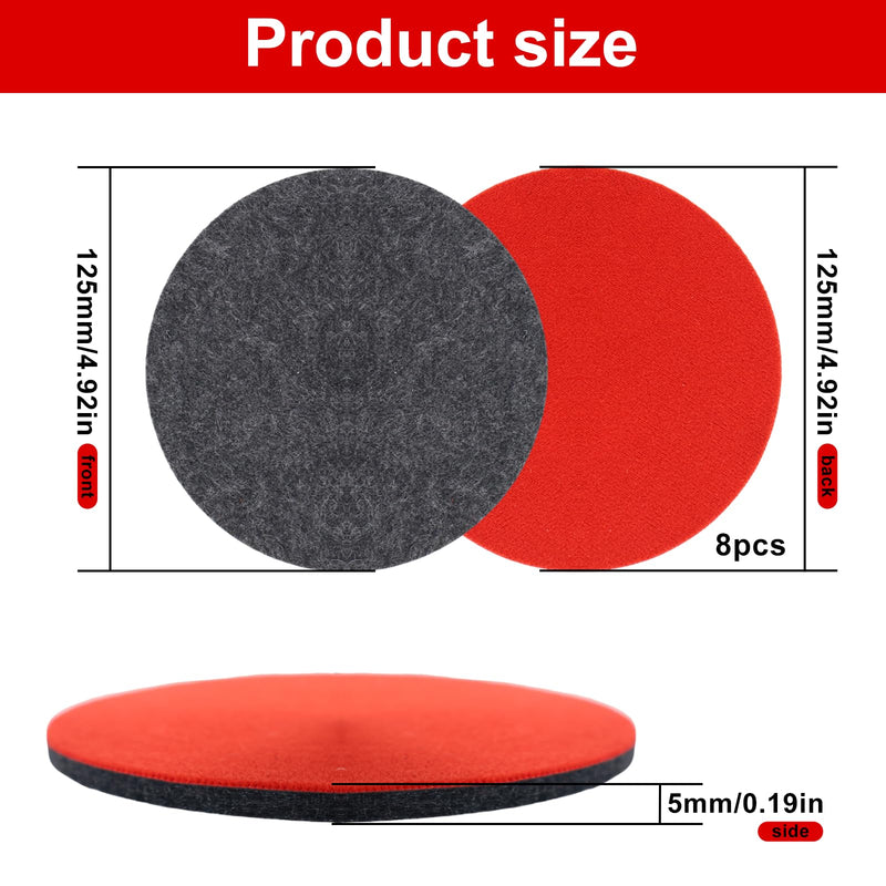 [Australia - AusPower] - FAELNK Pack of 8 Polishing Attachments, Angle Grinder, Polishing Disc, 125 mm, Buffing Disc, Angle Grinder, Round Flex Polishing Discs (B) B 