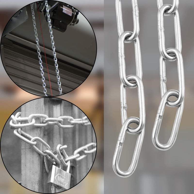 [Australia - AusPower] - 1/8 Inch 304 Stainless Steel Chain, 6.5ft Length Metal Chain Link Heavy Duty Utility Chain for Home Improvement,Hanging Clothes, Plants and Pet Towing 1/8 Inch 