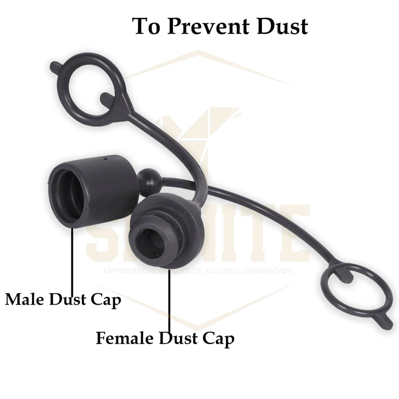 [Australia - AusPower] - 2 Set,1/2 Tractor Hydraulic Coupler Male Dust Cap and Female Plug Cover,ISO A Hydraulic Quick Disconnects Port Plug Fittings By Signite (Black) Black 
