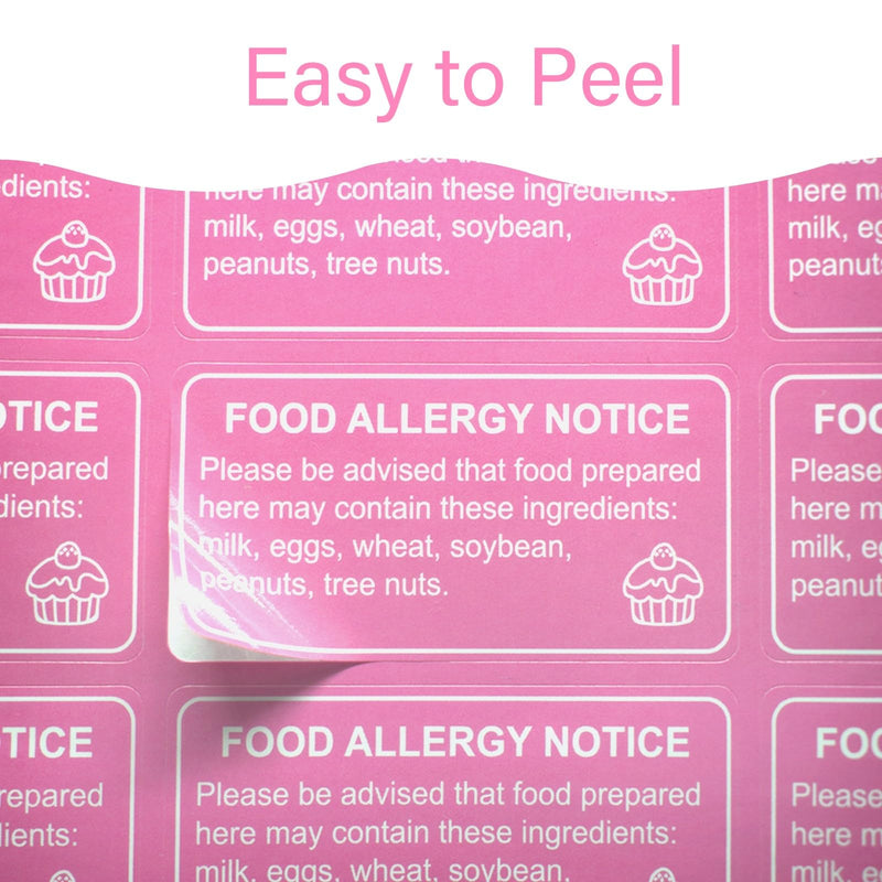 [Australia - AusPower] - 1000 pcs Food Allergy Stickers, 1x2 Inch Food Labels for Food, Bakery, Cookie, Kitchen 1000.0 