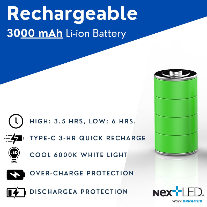[Australia - AusPower] - NextLED NT-6685 Pro LED Rechargeable Work Light, 1200 Lumen HVAC Flashlight w/Obstacle Sensor, Magnetic Work Light w/Hanging Hook, IPX7 Waterproof, Aluminum Case, for Job Site, Car Repair, Emergency 
