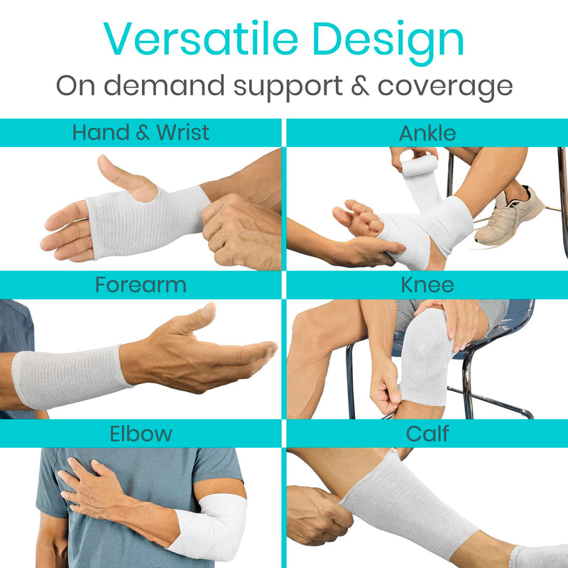 [Australia - AusPower] - Vive Elastic Tubular Bandage - (4.0" x 33 Feet) Stockinette Tubing for Arm & Legs - Stretch Cotton Compression Sleeve for Wound Care - Fabric Mesh Tube Gauze for Support - Medical Netting Roll 4.0”x10.94YD Beige 