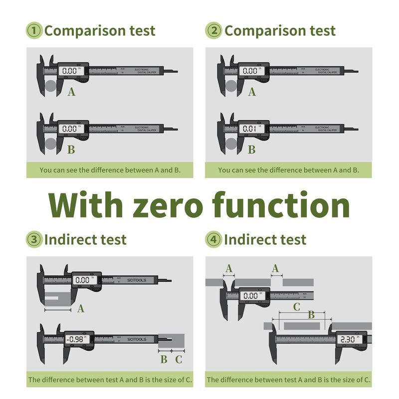 [Australia - AusPower] - Digital Caliper 0-12" Measuring Tool with Metal Ruler, Micrometer Caliper with Auto-Off Feature, Interchangeable Between inches and millimeters for DIY/Household and 3D Printing, Black 12" Metal ruler Black 