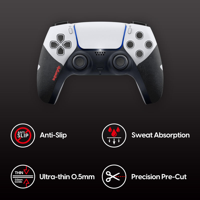 Pulsar Gaming Gears SUPERGRIP Griptape Set for PS5 DualSense Controller Sweat Absorbing High Performance Anti Slip 3M Adhesive no Residue Controller Grip Tape Ultra-Thin 0.5mm (0.02in) Black