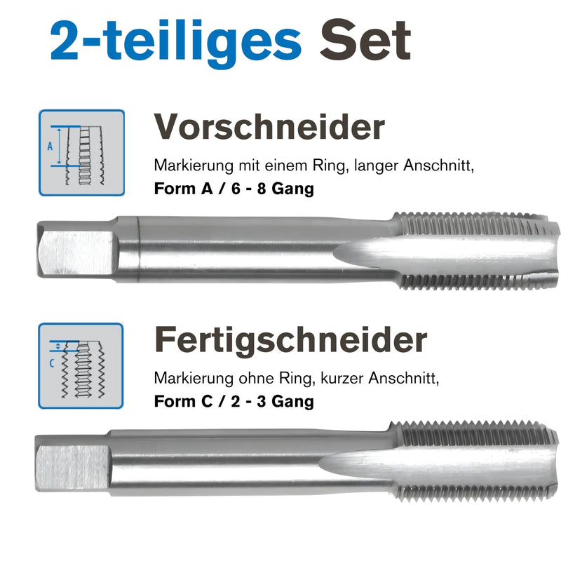 Professional M12 x 1.25 TAPS SET HSS G Pack of 2) MF12 x 1,25