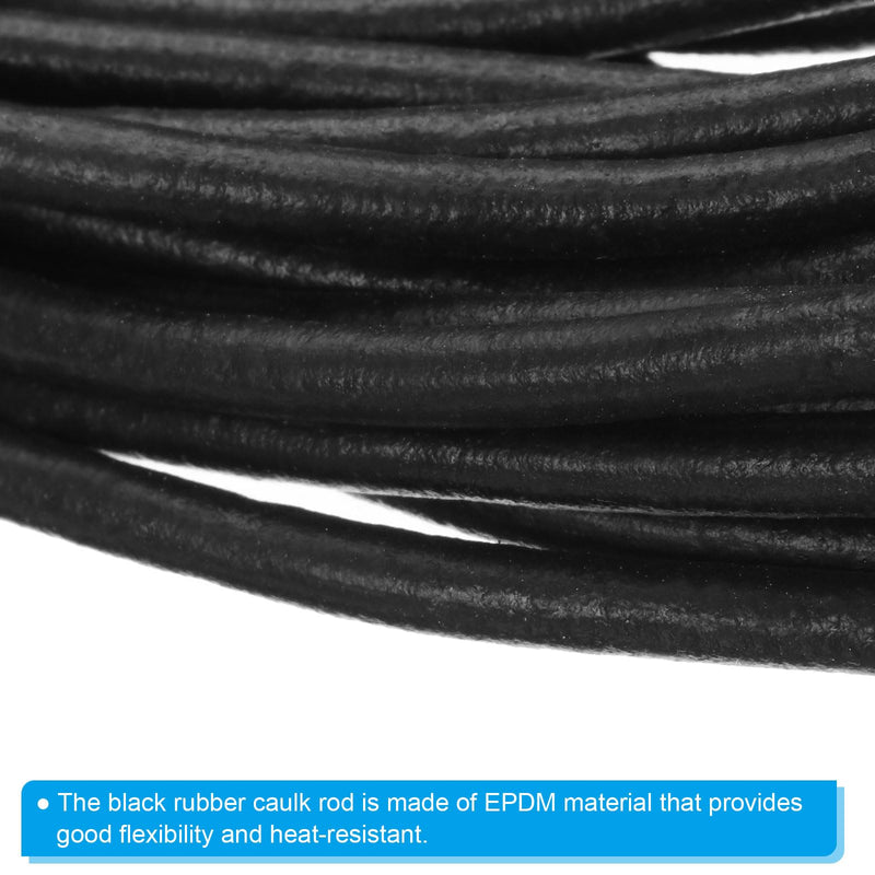 [Australia - AusPower] - PATIKIL 1/8 Inch x 65.6 Feet Backer Rod, Foam Rope Caulk Crack Joint Filler Roll Seal Weather Strip for Home Construction, Black 