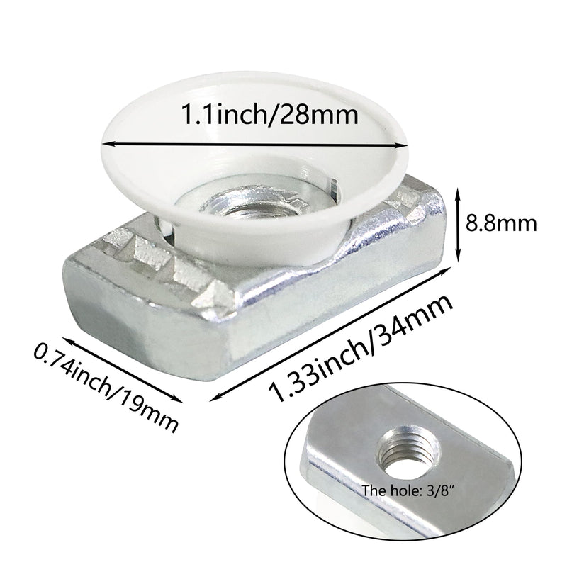 [Australia - AusPower] - 20 Packs 3/8"-16 Strut Channel Cone Nuts, Strut Channel Nuts Twirl Nuts with Position Exactly Design, More Easier to Place in The Channel 