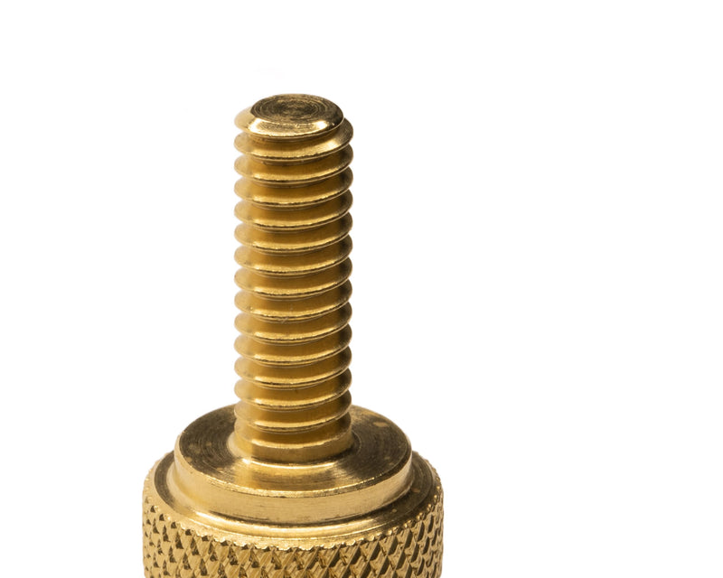 [Australia - AusPower] - 1/4-20 Thumb Screws Brass Knurled 3/4" Thread Length 5 Pack 