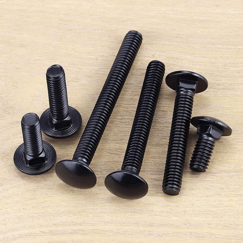 [Australia - AusPower] - 1/2-13 x 3 Black Steel Carriage Bolts, 304 Stainless Steel 18-8, Round Domed Head Square Neck Carriage Bolts Screws, Coarse Thread UNC, 6 PCS 1/2-13 x 3" 