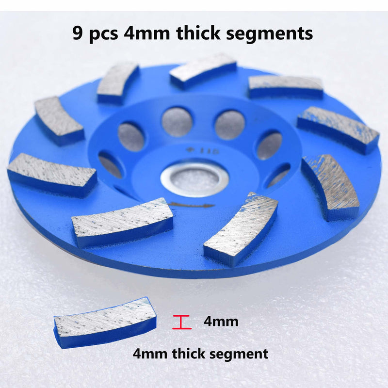 4.5 in. x 7/8-5/8 in. Non Threaded 9 Segments Diamond Turbo Cup Wheel for Stone and Concrete (7/8"-5/8" Non-Threaded) 4.5 Inch 7/8"-5/8" Non Threaded