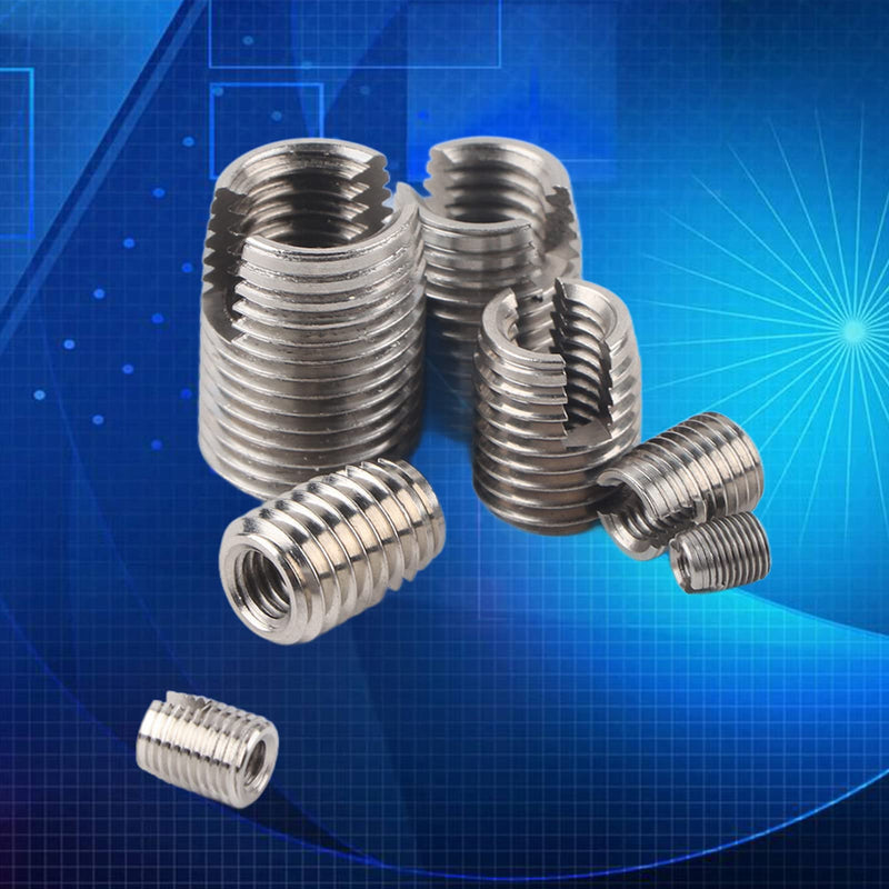 [Australia - AusPower] - AUNMAS 50Pcs Threaded Inserts, M3 M4 M5 M6 M8 M10 Stainless Steel Self Tapping Thread Insert Screws with Storage Case Thread Reinforce Repair Tool 