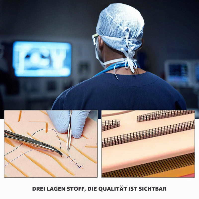 Surgical Suture Kit - Suture Practice Kit with Silicone Suture Pad, Suture Material Surgery, Wound Suture Exercise Set with Instruments and Threads, Gift for Medical Students & Veterinarians