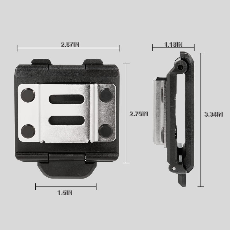Tape Measure Holster with 4 Drill Clip, Tape Measure Holder Belt, Drill Holster Belt Clip, Drill Holster with Tool Belt Hook, Free Your Hands. Black Drill Holster + 4pcs Drill Bit Hook