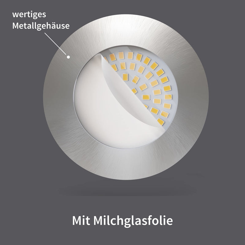 LED Spot Stainless Steel Set of 3 Silver Nn Series Not dimmable